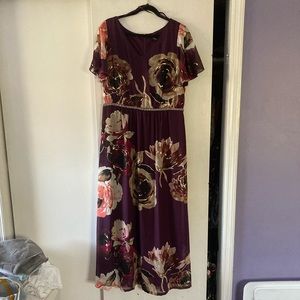 SLNY floral maxi dress